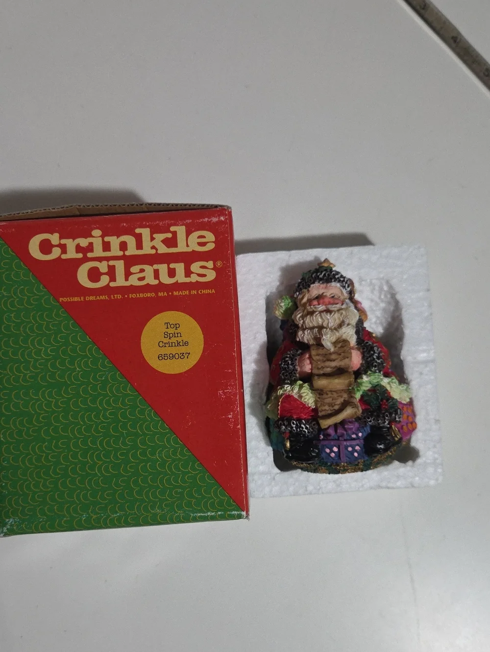 Crinkle Claus By Possible Dreams Top Spin Crinkle Figurine #659037